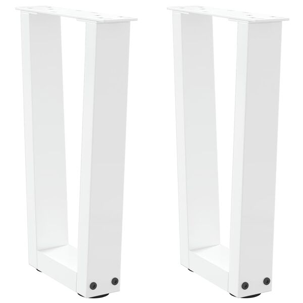 vidaXL Dining Table Leg White Powder-coated Steel Small Adjustable Feet