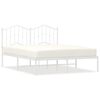 vidaXL Bed Frame White Powder-Coated Steel Double Bed Frame