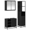 vidaXL Bathroom Furniture Set 3 pcs Black Oak Engineered Wood
