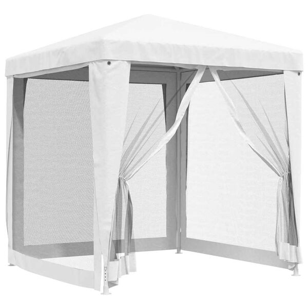 vidaXL Party Tent with 4 Mesh Sidewalls 6.6'x6.6' White