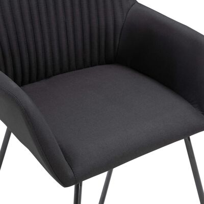 vidaXL Dining Chairs 2 pcs Black Fabric