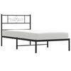 vidaXL Bed Frame Black Powder-coated Steel Small Single Bed Frame