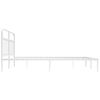 vidaXL Bed Frame White Powder-Coated Steel Double Bed Frame