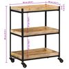 vidaXL Kitchen Trolley 23.6"x15.7"x31.5" Solid Rough Wood Mango