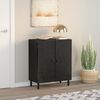 vidaXL Side Cabinet Black Solid Mango Wood, Engineered Wood, Iron