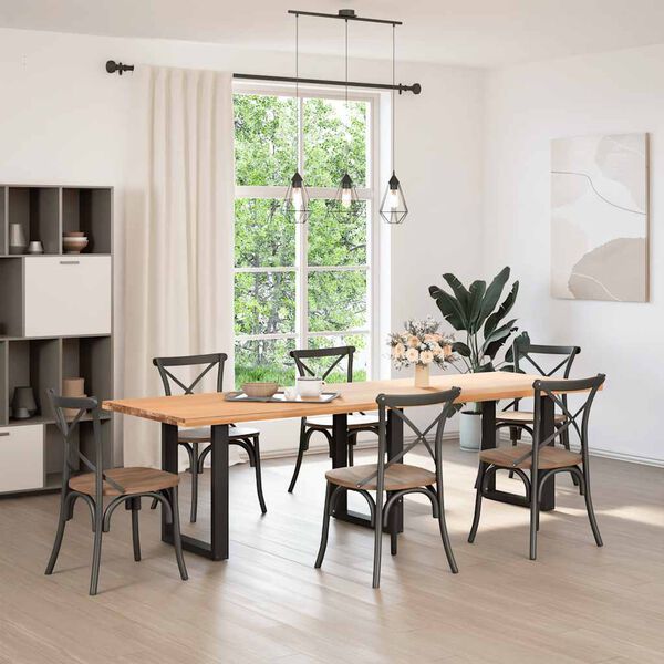 vidaXL Coffee Table Leg Set of 3 Black Powder-Coated Steel