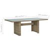 vidaXL Dining Table Brown and transparent