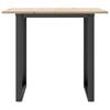 vidaXL Dining Table O-Frame 35.4"x35.4"x29.5" Solid Wood Pine and Steel