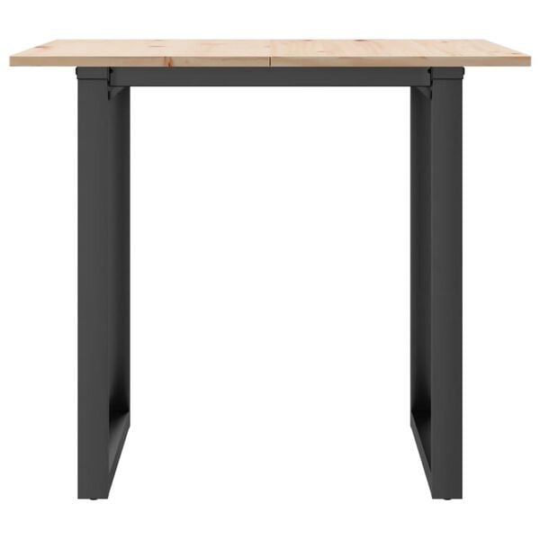 vidaXL Dining Table O-Frame 35.4"x35.4"x29.5" Solid Wood Pine and Steel