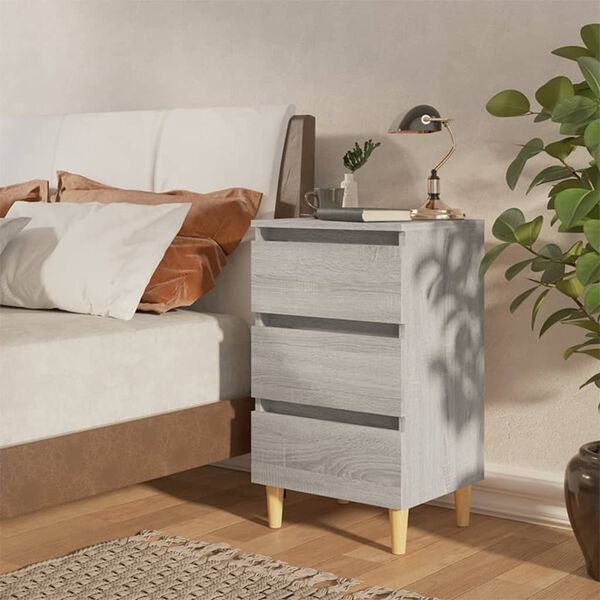 vidaXL Bed Cabinet Grey Sonoma Engineered wood Bed Cabinet Rectangular