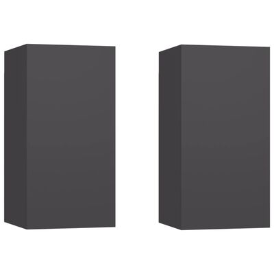 vidaXL TV Cabinets 2 pcs Gray 12"x11.8"x23.6" Chipboard