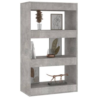vidaXL Book Cabinet/Room Divider Concrete Gray 23.6"x11.8"x40.6" Engineered Wood