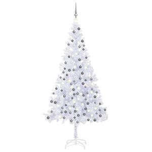 vidaXL Christmas Tree White PVC Large Fake Christmas Tree Cone-shaped