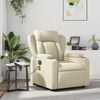 vidaXL Massage Recliner Chair Cream Faux leather, metal, plywood One size