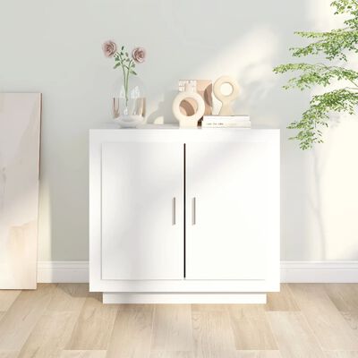 vidaXL Sideboard High Gloss White 31.5"x15.7"x29.5" Engineered Wood