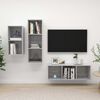 vidaXL TV Cabinet Set Concrete Gray Engineered Wood TV Cabinet Set