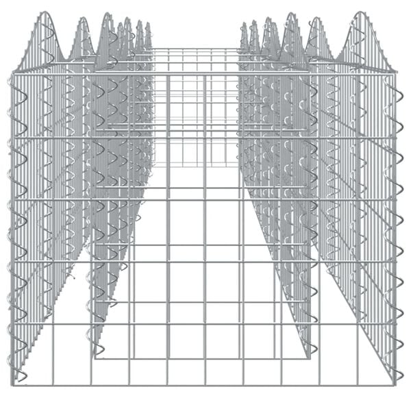 vidaXL Gabion Raised Bed Silver Galvanized Iron Large Durable