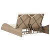 vidaXL Patio Sun Lounger Beige PE rattan Medium Multi-Position Backrest