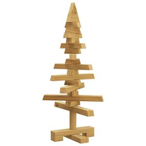vidaXL Wooden Christmas Tree with Stand Brown 70.9" Solid pine wood