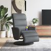 vidaXL Massage Recliner Chair with Footrest Grey Faux Leather