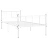vidaXL Bed Frame White Metal 35.4 x 78.7 in Classic/Traditional