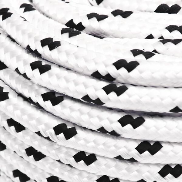 vidaXL Braided Boat Rope White 0.24 "x328.1 ' Polyester