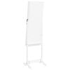 vidaXL Mirror Jewelry Cabinet White Engineered Wood, Glass, Fabric