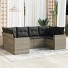 vidaXL Garden Sofa Set Set of 6 Light Grey