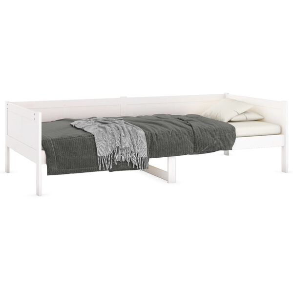 vidaXL Day Bed White Solid pine wood Single