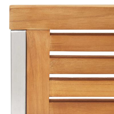 Close-up of wood slats and frame corner