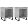 vidaXL Bedside Cabinet Set of 2 Concrete Grey Engineered Wood, Metal