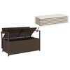vidaXL Garden Storage Bench with Cushion Brown Poly Rattan