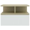vidaXL Floating Nightstand Set of 2 White and sonoma oak Engineered wood