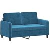 vidaXL Sofa Set Blue Velvet (100% polyester), metal, textilene, plywood