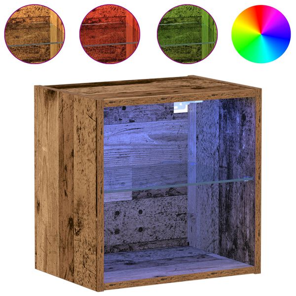 vidaXL Floating Shelf with Shelf 2 pcs Brown 15.75 x 11.22 x 15.75 in