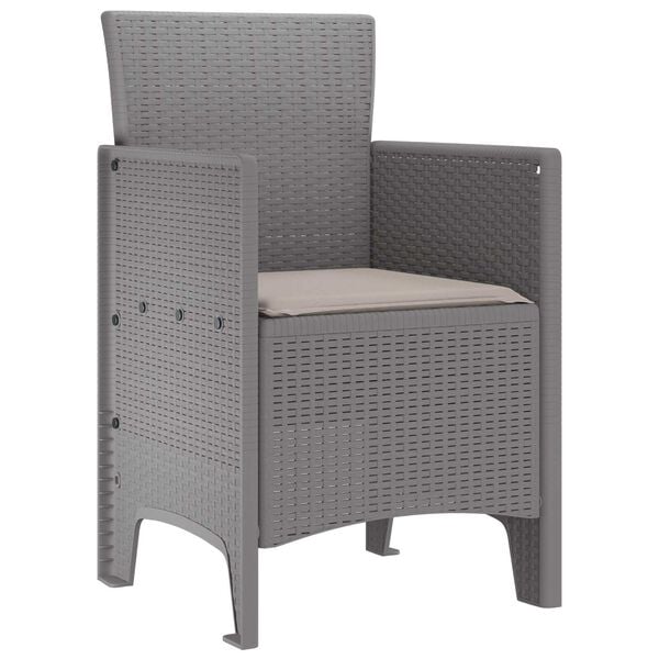 vidaXL Garden Chair 2 pcs Light Grey 20.87 x 19.29 x 33.46 in