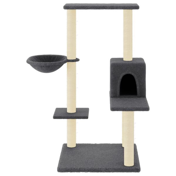 vidaXL Cat Tree Dark Grey Engineered wood 37.4 in tall Durable