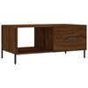 vidaXL Coffee Table Brown Oak Engineered Wood, Iron Medium Coffee Table
