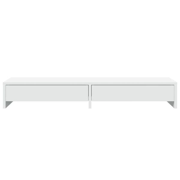 vidaXL Monitor Stand with Drawers White 39.4x10.6x5.9" Engineered Wood