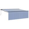 vidaXL Retractable Awning Manual Blue and White 157.48 x 118.11 in