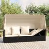 vidaXL Outdoor Lounge Bed Black, Cream White