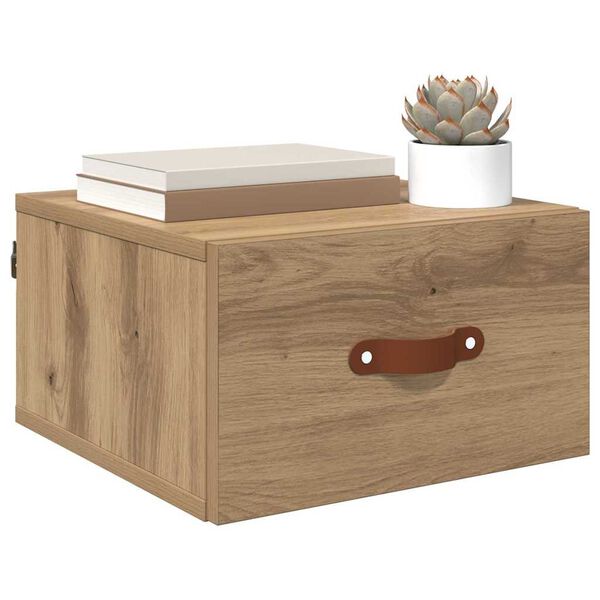 vidaXL Wall-mounted Bedside Cabinet Artisan Oak