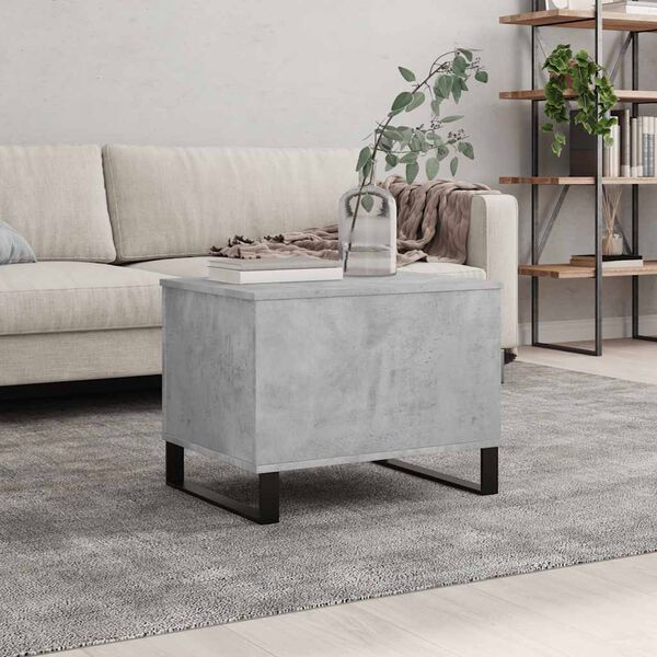 vidaXL Coffee Table Concrete Grey Engineered Wood, Metal Medium