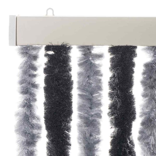vidaXL Fly Curtain Grey and Black 22.0x72.8" Chenille