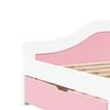 vidaXL Day Bed White and Pink Solid Pine Wood, Engineered Wood