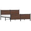 vidaXL Bed Frame Brown Oak Steel Double Bed Frame Rectangular Modern