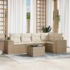vidaXL Garden Sofa Set Beige PE Rattan Large Modular Garden Sofa Set