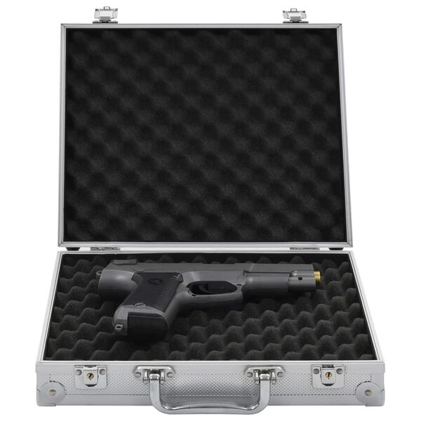 vidaXL Gun Case Aluminum ABS Silver