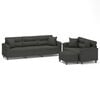 vidaXL 3 Piece Sofa Set with Pillows Dark Gray Microfiber Fabric