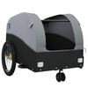 vidaXL Bike Trailer Black and Grey 66.1 lb Iron